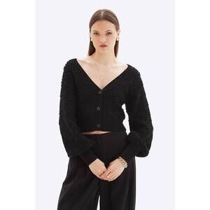 NEW CHRLDR noemy textured cardigan sweater in black